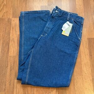 Carhartt FRB13 DNM Flame Resistant Denim Dungaree Mens 40x34 Blue Work Pants NWT